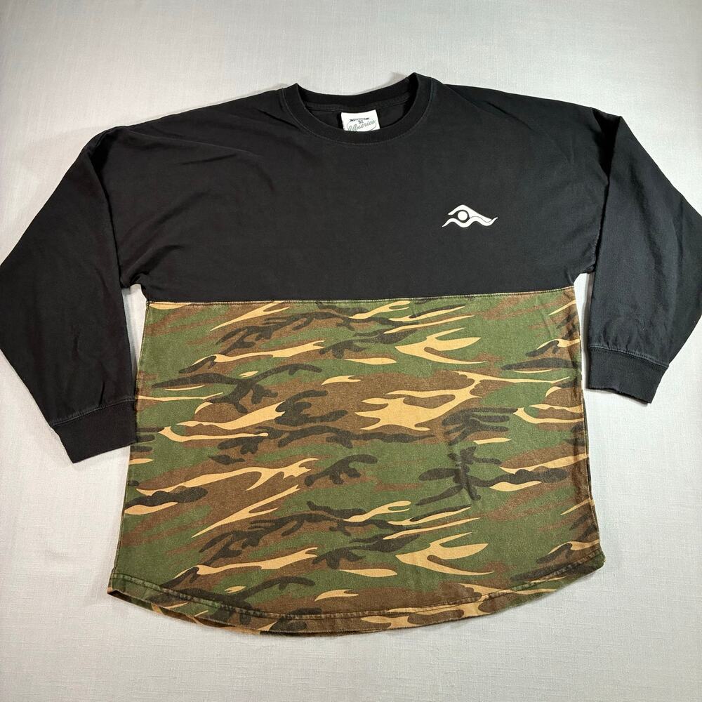 J.America Butterfly Swimming Est 1933 Camo Colorblock Long Sleeve Shirt Men S